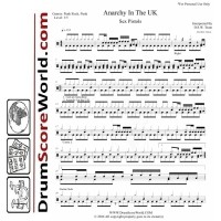 Sex Pistols - Anarchy in the UK - Drum Sheet